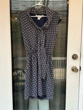 Polka Dot Tie-Front Mini Dress